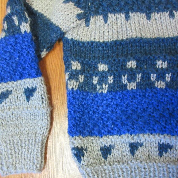 VTG WOOL/ACRYLIC Mens KNIT SKI SWEATER - Picture 2 of 5